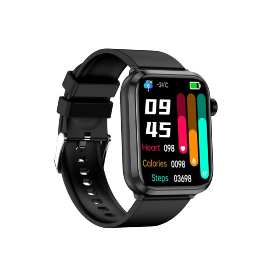 ET210 1.91 inch IPS Screen IP67 Waterproof Silicone Band Smart Watch, Support Body Temperature Monitoring / ECG (Black) by buy2fix