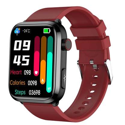 ET210 1.91 inch IPS Screen IP67 Waterproof Silicone Band Smart Watch, Support Body Temperature Monitoring / ECG (Red) - Smart Watches by buy2fix | Online Shopping UK | buy2fix