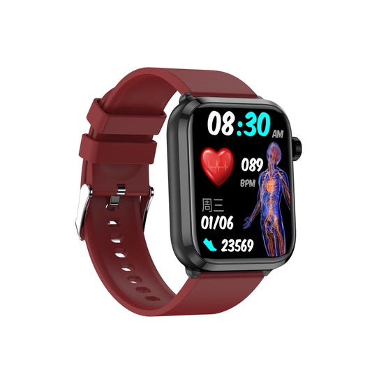 ET210 1.91 inch IPS Screen IP67 Waterproof Silicone Band Smart Watch, Support Body Temperature Monitoring / ECG (Red) by buy2fix