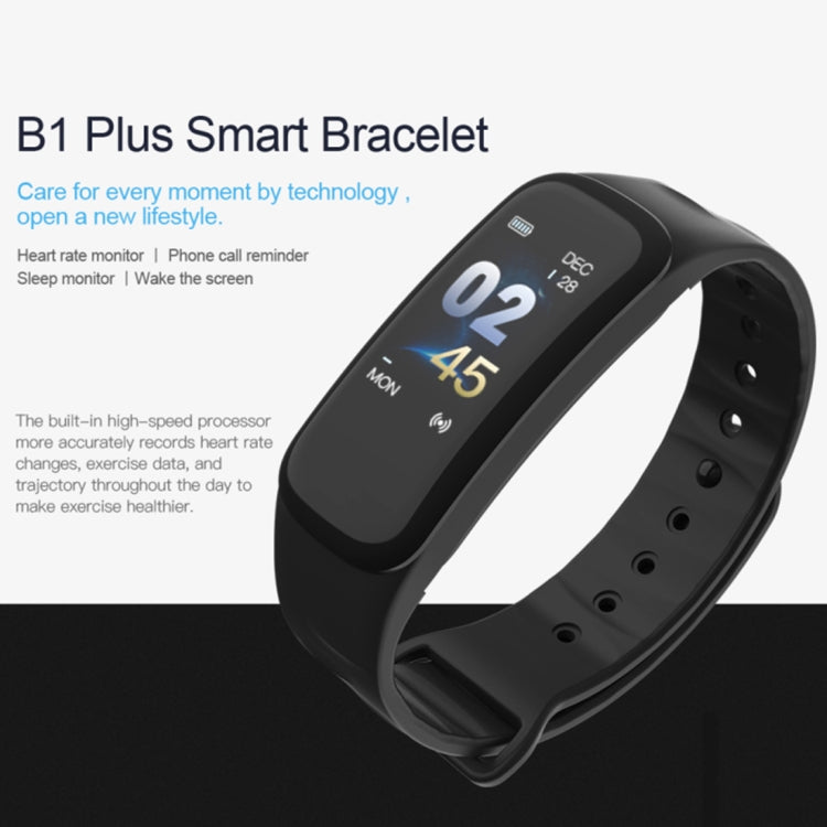 TLW B1 Plus Fitness Tracker 0.96 inch Color Screen Bluetooth 4.0 Wristband Smart Bracelet, IP67 Waterproof, Support Sports Mode / Heart Rate Monitor / Sleep Monitor / Information Reminder (Black) - Smart Wear by buy2fix | Online Shopping UK | buy2fix