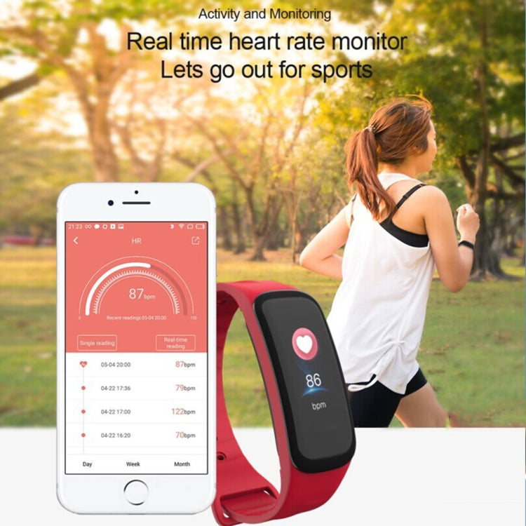 TLW B1 Plus Fitness Tracker 0.96 inch Color Screen Bluetooth 4.0 Wristband Smart Bracelet, IP67 Waterproof, Support Sports Mode / Heart Rate Monitor / Sleep Monitor / Information Reminder (Red) - Smart Wear by buy2fix | Online Shopping UK | buy2fix