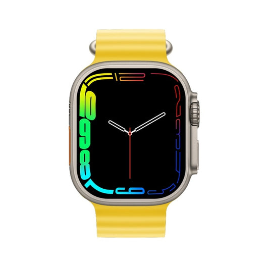 T800 Ultra 1.99 inch Ocean Silicone Band Smart Watch Support Heart Rate / ECG (Yellow) by buy2fix