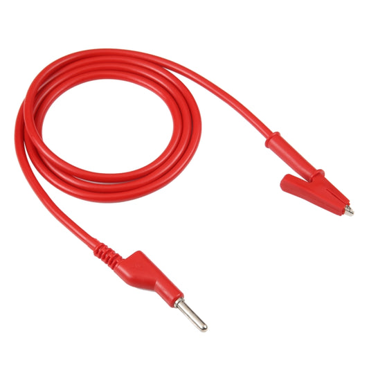 Thick Probe to Alligator Clip Test Lead Single Cable, Length: 1m (Red) by buy2fix