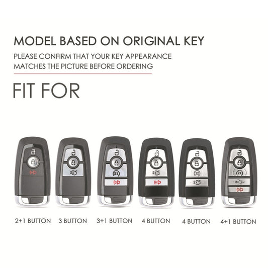 For Ford F-150 5-button C073 Car Key Leather Protective Case (Blue) by buy2fix