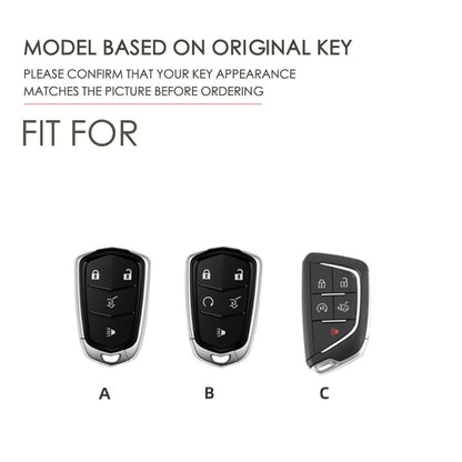 For Cadillac / CT5 / CT6 / XT6 5-button C087 Car Key Leather Protective Case (Blue) by buy2fix