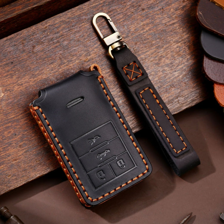 For Cadillac 4-button C090 Car Key Leather Protective Case (Black) - In Car by buy2fix | Online Shopping UK | buy2fix