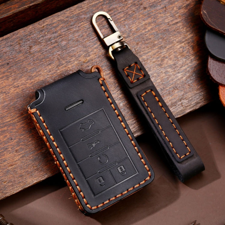 For Cadillac 5-button C091 Car Key Leather Protective Case (Black) - In Car by buy2fix | Online Shopping UK | buy2fix