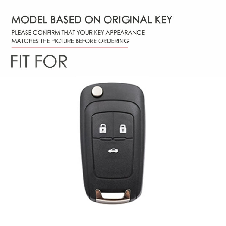 For Chevrolet Folding Hallmo Car Cowhide Leather Key Protective Cover Key Case(Black) - In Car by Hallmo | Online Shopping UK | buy2fix