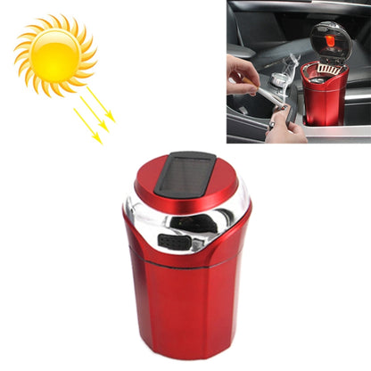 N12E Car Creative Ashtray Solar Power With Light And Cover With Cigarette Liighter (Red) - In Car by buy2fix | Online Shopping UK | buy2fix