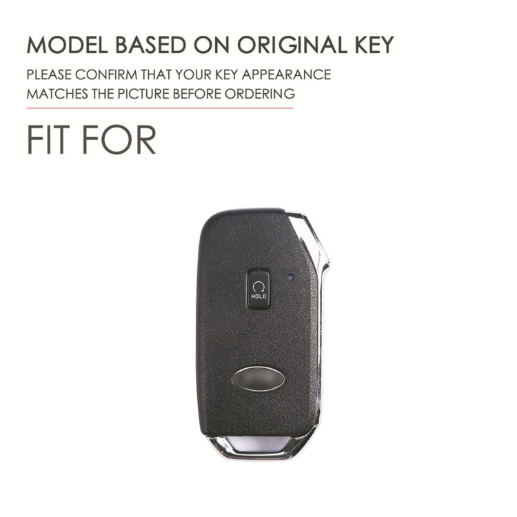 For Kia Sorento / Seltos 2021 / K5 Hallmo Car Cowhide Leather Key Protective Cover Key Case(Black) - In Car by Hallmo | Online Shopping UK | buy2fix