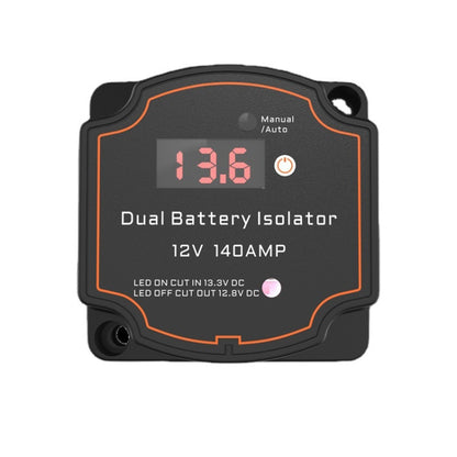 IP68 12V 140A Car Yacht RV Smart Dual Battery Isolation Controller VSR Digital Display Voltmeter by buy2fix