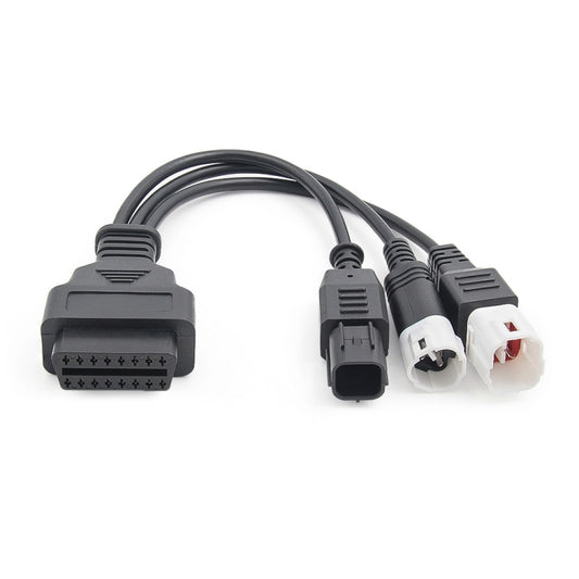 Motorcycle OBD II 3 Pin + 4 Pin + 6 Pin to 16 Pin Adapter Cable for Honda / Yamaha by buy2fix