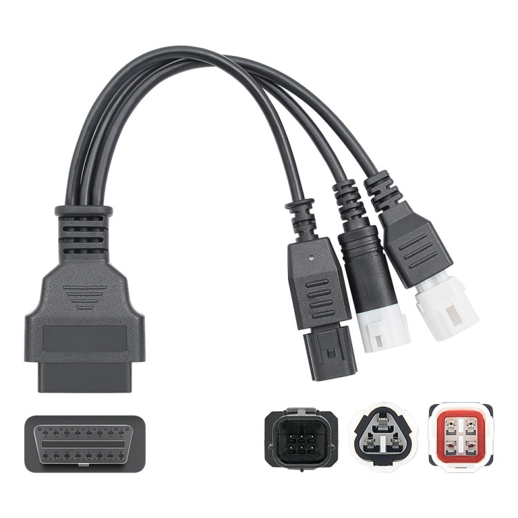 Motorcycle OBD II 3 Pin + 4 Pin + 6 Pin to 16 Pin Adapter Cable for Honda / Yamaha by buy2fix