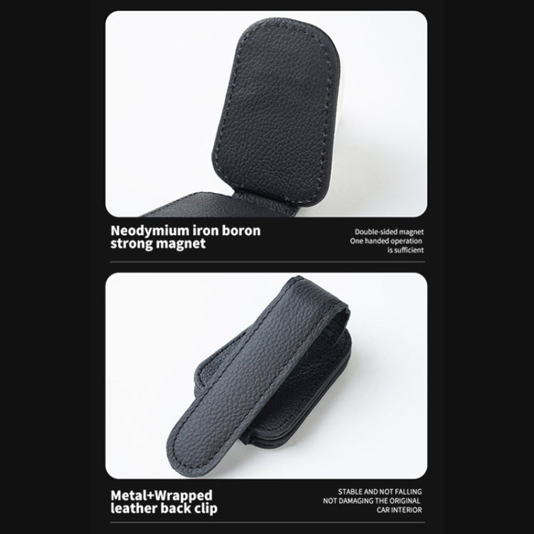 Car Sun Visor Glasses Clip Multi-functional Card Storage Bracket (Beige) by buy2fix