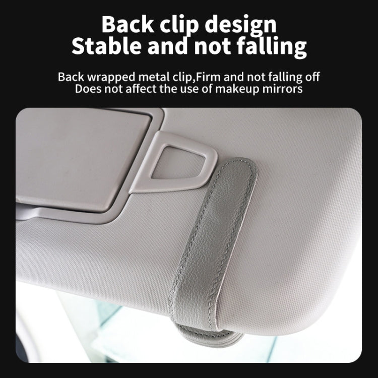 Car Sun Visor Glasses Clip Multi-functional Card Storage Bracket (Black Red) by buy2fix