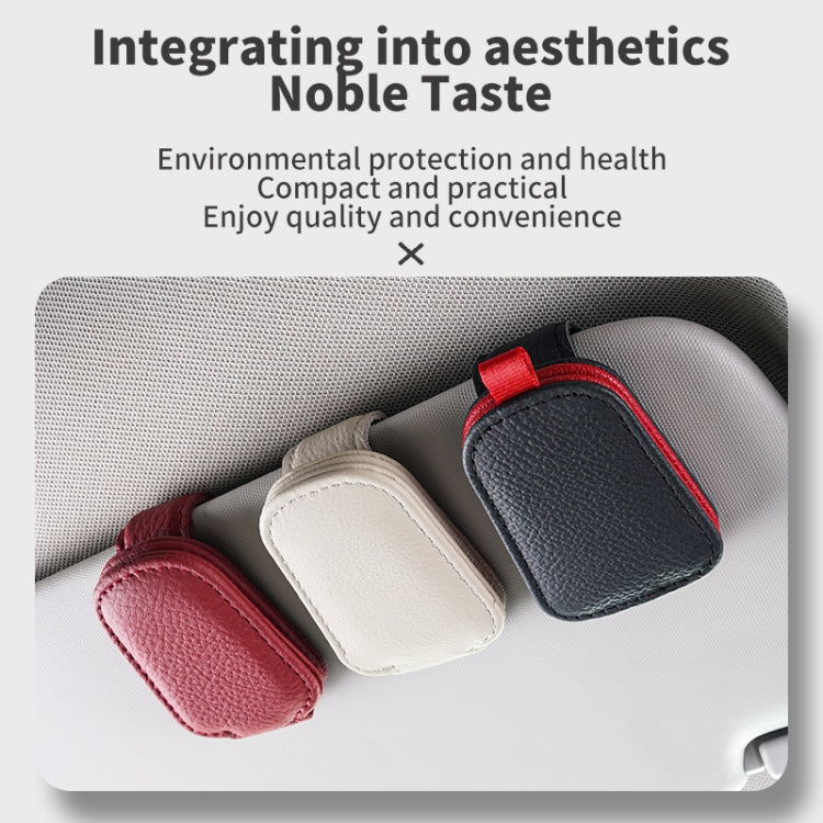 Car Sun Visor Glasses Clip Multi-functional Card Storage Bracket (Black Red) by buy2fix