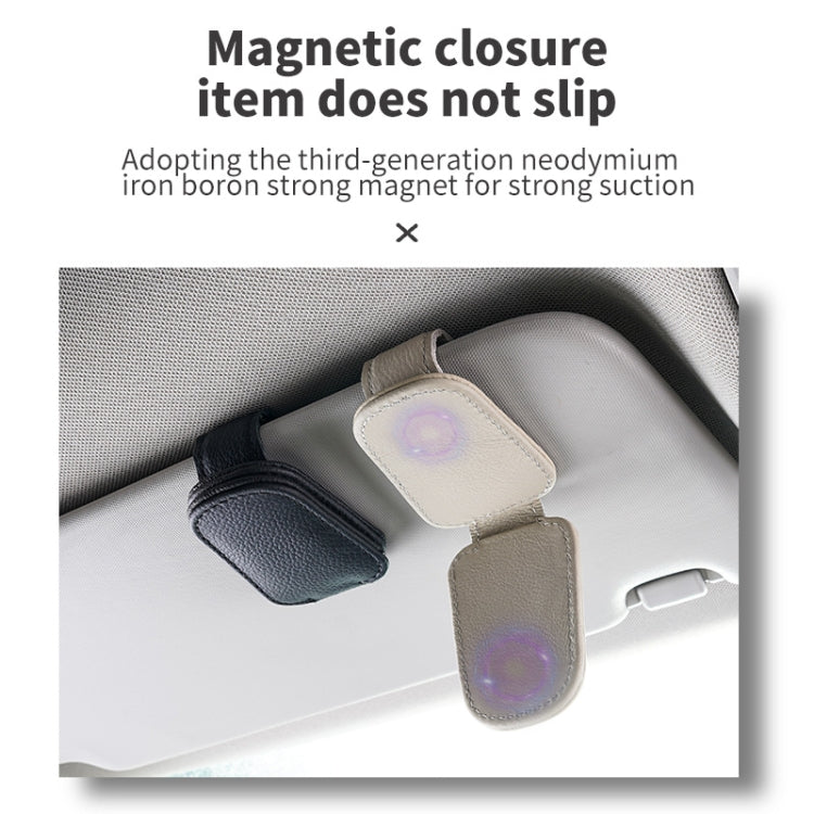 Car Sun Visor Glasses Clip Multi-functional Card Storage Bracket (Beige) by buy2fix