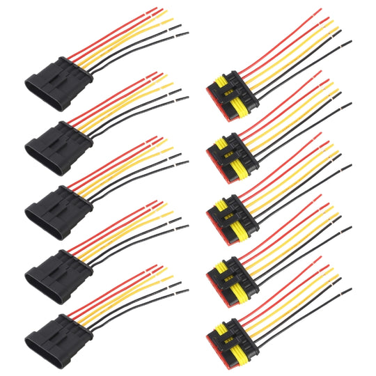 10pcs 6P Car Waterproof Plug Car Connector Plug-In, Length：10cm