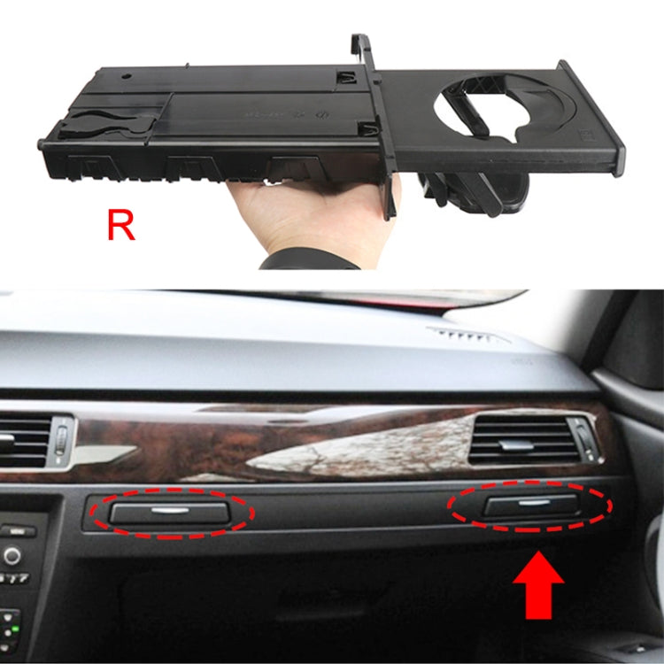 For BMW 3 Series E90 Left Driving Car Dashboard Right Side Water Cup Holder 5141 9173 469(Black) by buy2fix