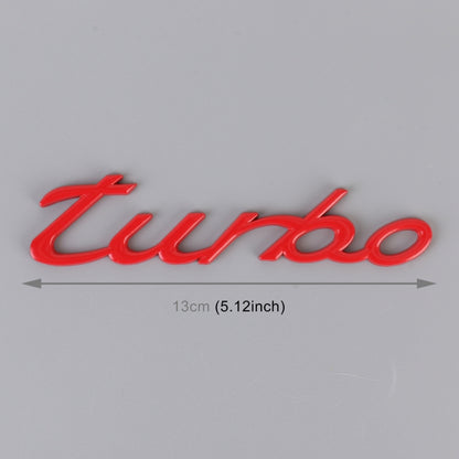 Car TURBO Personalized Aluminum Alloy Decorative Stickers, Size: 13x3x0.3cm (Red) - 3D Metal Sticker by buy2fix | Online Shopping UK | buy2fix