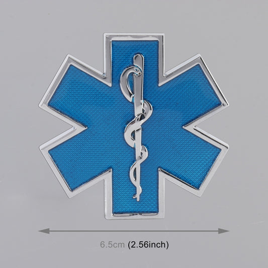 Car Star of Life Personalized Aluminum Alloy Decorative Stickers, Size: 6.5x0.5cm (Blue) by buy2fix
