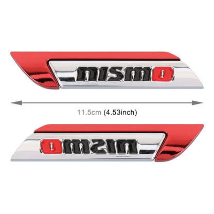 1 Pair Car Letters NISMO Personalized Aluminum Alloy Decorative Stickers, Size: 11.5 x 2.5 x 0.5cm (Red) - 3D Metal Sticker by buy2fix | Online Shopping UK | buy2fix