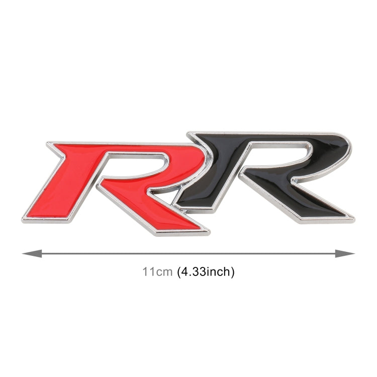 Car Dual R Personalized Aluminum Alloy Decorative Stickers, Size:11 x 3.5cm (Red + Black) - 3D Metal Sticker by buy2fix | Online Shopping UK | buy2fix