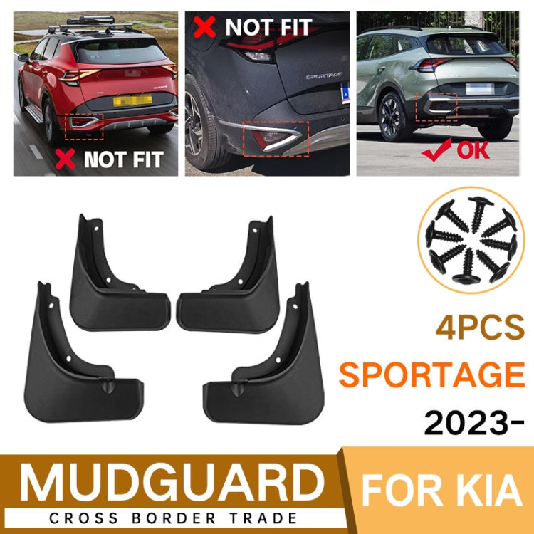 For KIA Sportage 2023 4pcs/Set Car Auto Soft Plastic Splash Flaps Fender Guard - Mudguards by buy2fix | Online Shopping UK | buy2fix