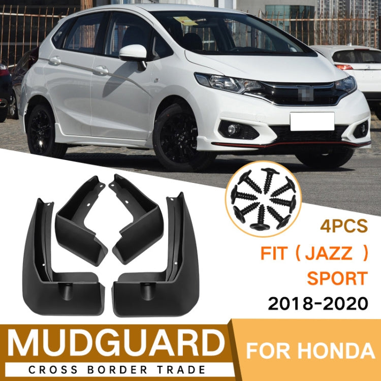 For Honda Fit Jazz Sport 2018-2020 4pcs/Set Car Auto Soft Plastic Splash Flaps Fender Guard - Mudguards by buy2fix | Online Shopping UK | buy2fix