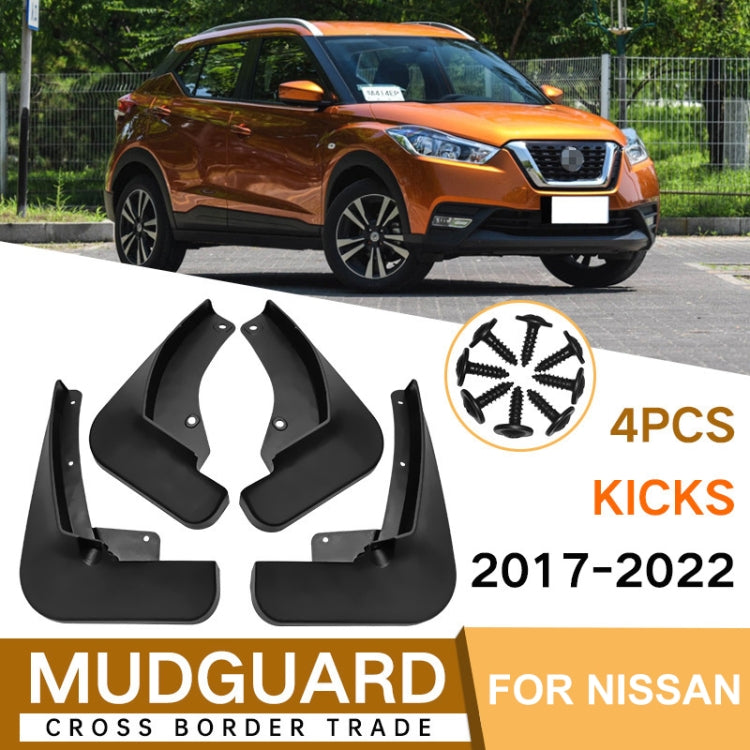 For Nissan Kicks 2017-2022 4pcs/Set Car Auto Soft Plastic Splash Flaps Fender Guard - Mudguards by buy2fix | Online Shopping UK | buy2fix