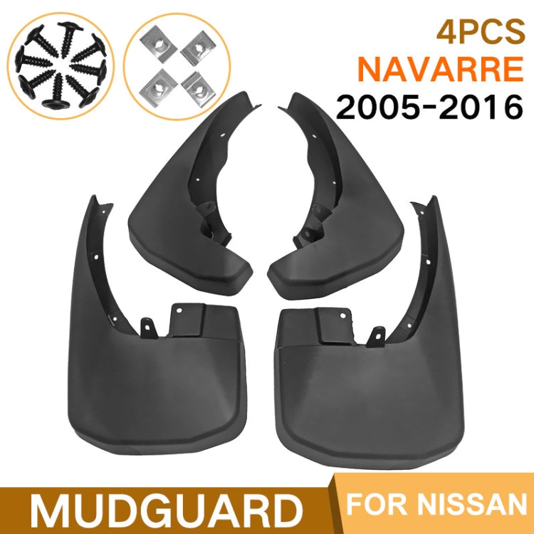 For Nissan Frontier Navarre 2015-2016 4pcs/Set Car Auto Soft Plastic Splash Flaps Fender Guard - Mudguards by buy2fix | Online Shopping UK | buy2fix