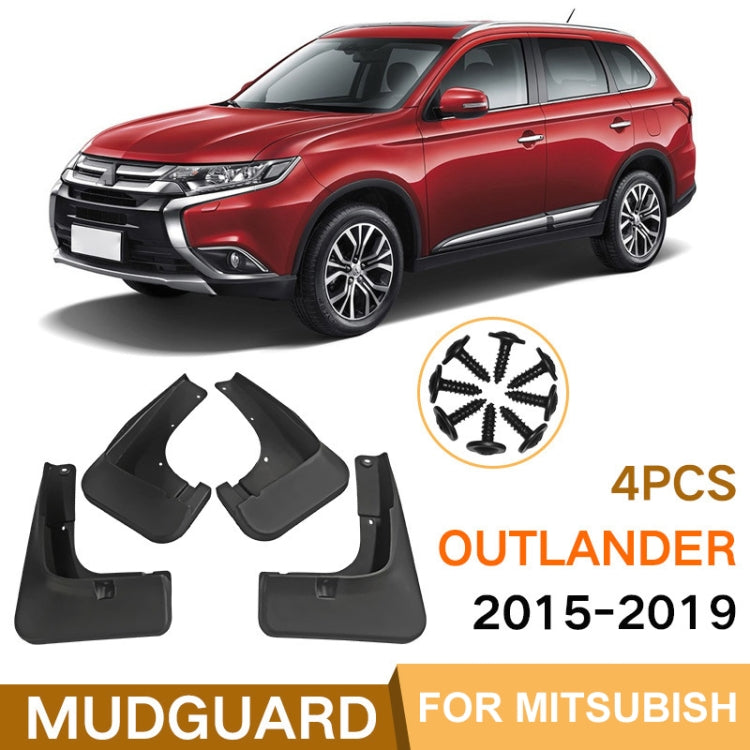 For Mitsubishi Outlander 2015-2019 4pcs/Set Car Auto Soft Plastic Splash Flaps Fender Guard - Mudguards by buy2fix | Online Shopping UK | buy2fix