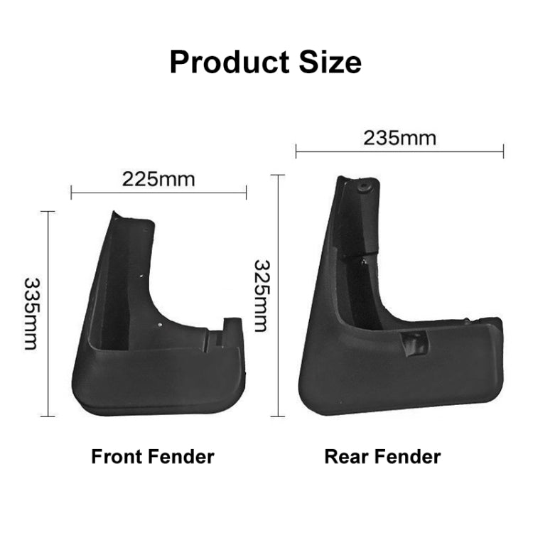 For Mitsubishi Outlander 2015-2019 4pcs/Set Car Auto Soft Plastic Splash Flaps Fender Guard - Mudguards by buy2fix | Online Shopping UK | buy2fix