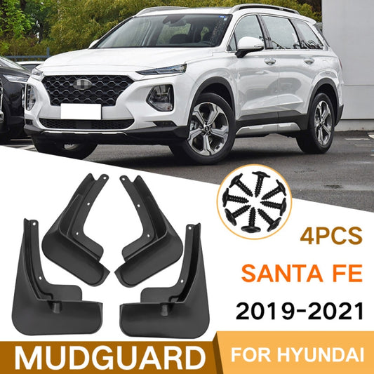 For Hyundai Santa Fe 2019-2021 4pcs/Set Car Auto Soft Plastic Splash Flaps Fender Guard by buy2fix