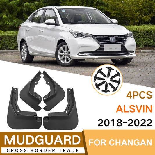For Changan Alsvin 2018-2022 4pcs/Set Car Auto Soft Plastic Splash Flaps Fender Guard by buy2fix