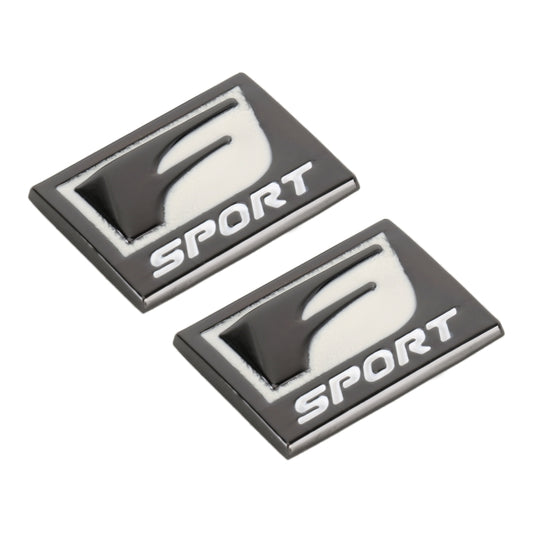2pcs Car Type D F-SPORT Aluminum Alloy Personalized Decorative Stickers, Size:3.8x2.8x0.4cm by buy2fix