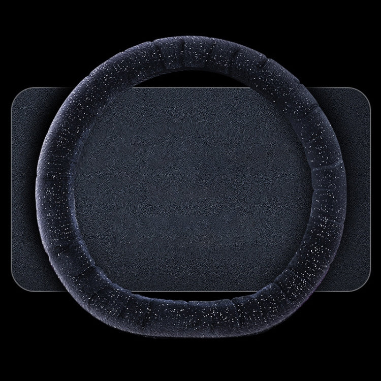 D Style Car Universal Self Heating Plush Warm Anti-skid Steering Wheel Cover, Diameter: 38cm (Black) by buy2fix