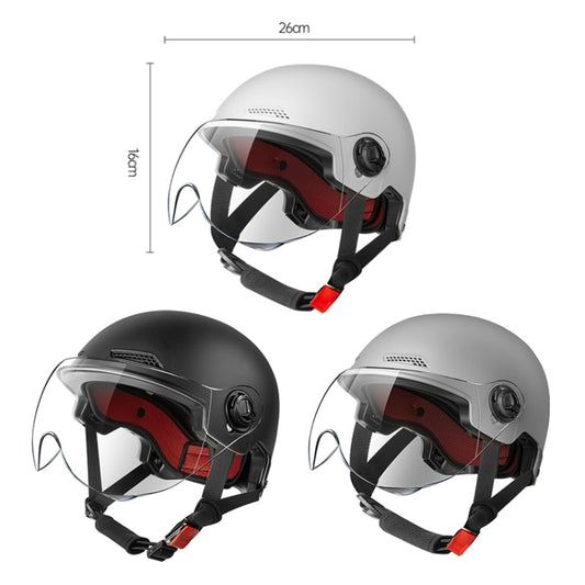 BY-1292 Unisex Motorcycle Frosted Protective Short Mirror Half Helmet (White) by buy2fix