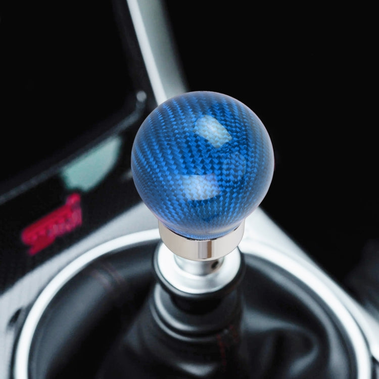 Car Carbon Fiber Pattern Gear Shift Knob Round Modified Gear Shift Head (Blue) by buy2fix