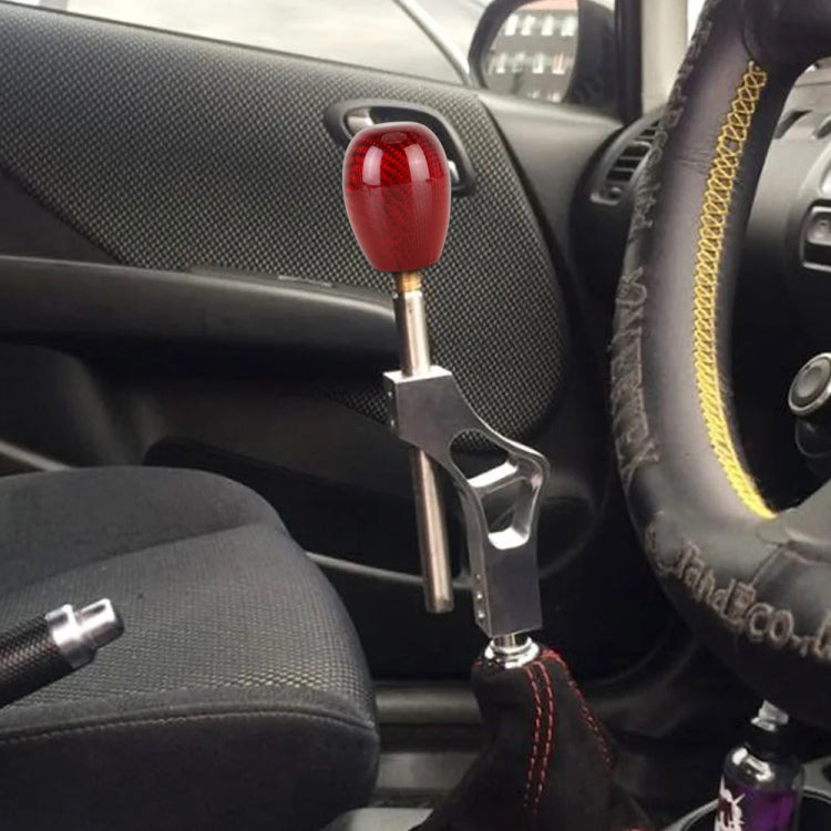Car Carbon Fiber Pattern Gear Shift Knob Short Style Duck Egg Type Automatic Gear Head (Red) by buy2fix