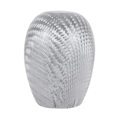 Car Carbon Fiber Pattern Gear Shift Knob Short Style Duck Egg Type Automatic Gear Head (Silver) by buy2fix