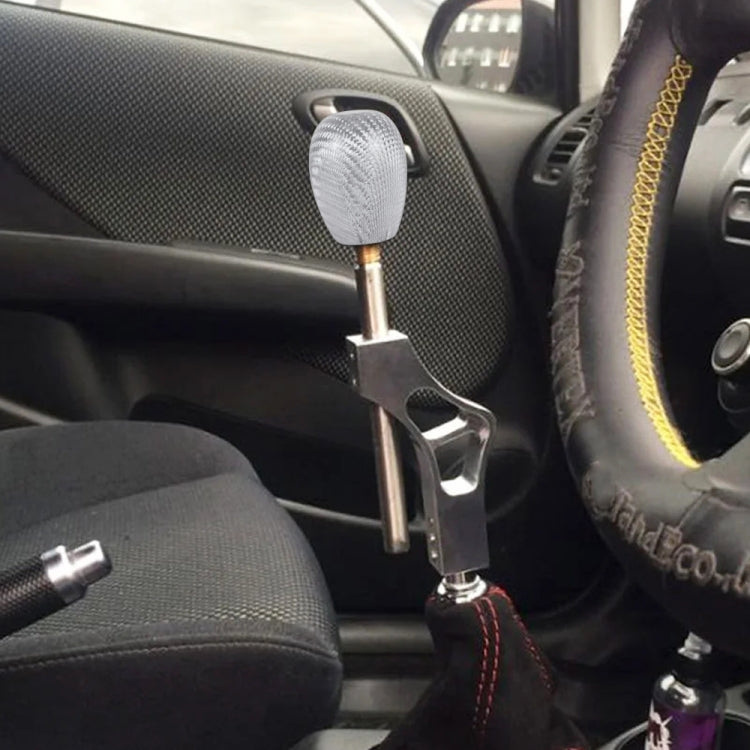 Car Carbon Fiber Pattern Gear Shift Knob Short Style Duck Egg Type Automatic Gear Head (Silver) by buy2fix