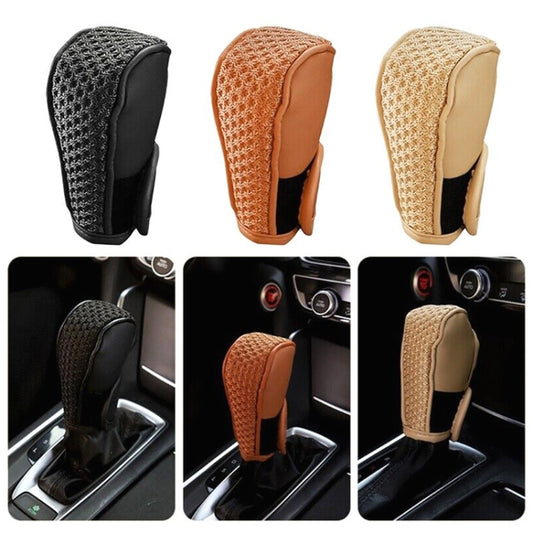 Universal Car PU + Ice Silk Gear Shift Knob Protective Cover (Beige) by buy2fix