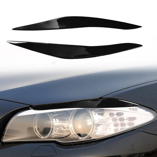 Paire d'autocollants décoratifs doux pour sourcils de lampe de voiture, pour BMW série 5 F10 2010 – 2013 (noir)