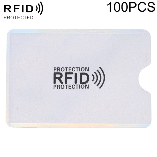 100 PCS Aluminum Foil Anti Theft RFID Blocking Sleeve Card Protector, Size: 9.1*6.3cm (Silver)