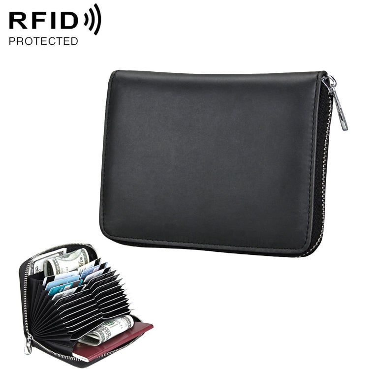 Antimagnetic RFID Multi-functional Genuine Leather Card Package(Black) by buy2fix