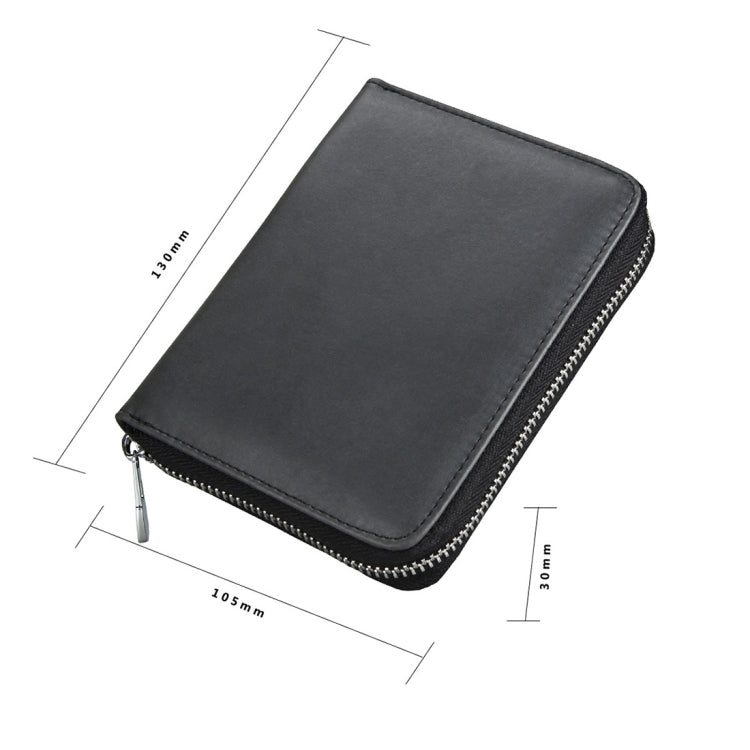 Antimagnetic RFID Multi-functional Genuine Leather Card Package(Black) by buy2fix