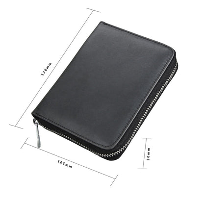 Antimagnetic RFID Multi-functional Genuine Leather Card Package(Black) by buy2fix