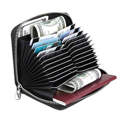 Antimagnetic RFID Multi-functional Genuine Leather Card Package(Black) by buy2fix