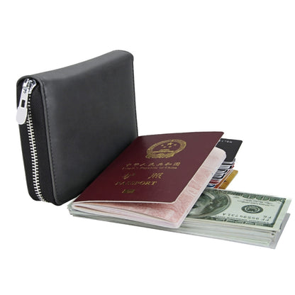 Antimagnetic RFID Multi-functional Genuine Leather Card Package(Black) by buy2fix